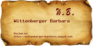 Wittenberger Barbara névjegykártya